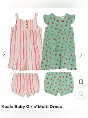 Koala Baby Girls' Ladybug & Pastel Striped Dress + Diaper Cover Set
